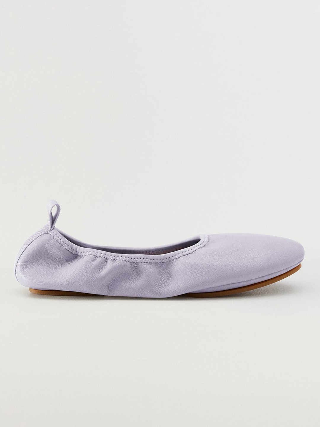 

MANGO Women Lavender Leather Foldable Ballerinas