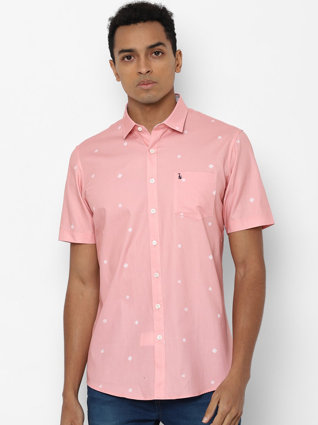 

SIMON CARTER LONDON Men Peach-Coloured Opaque Printed Casual Shirt