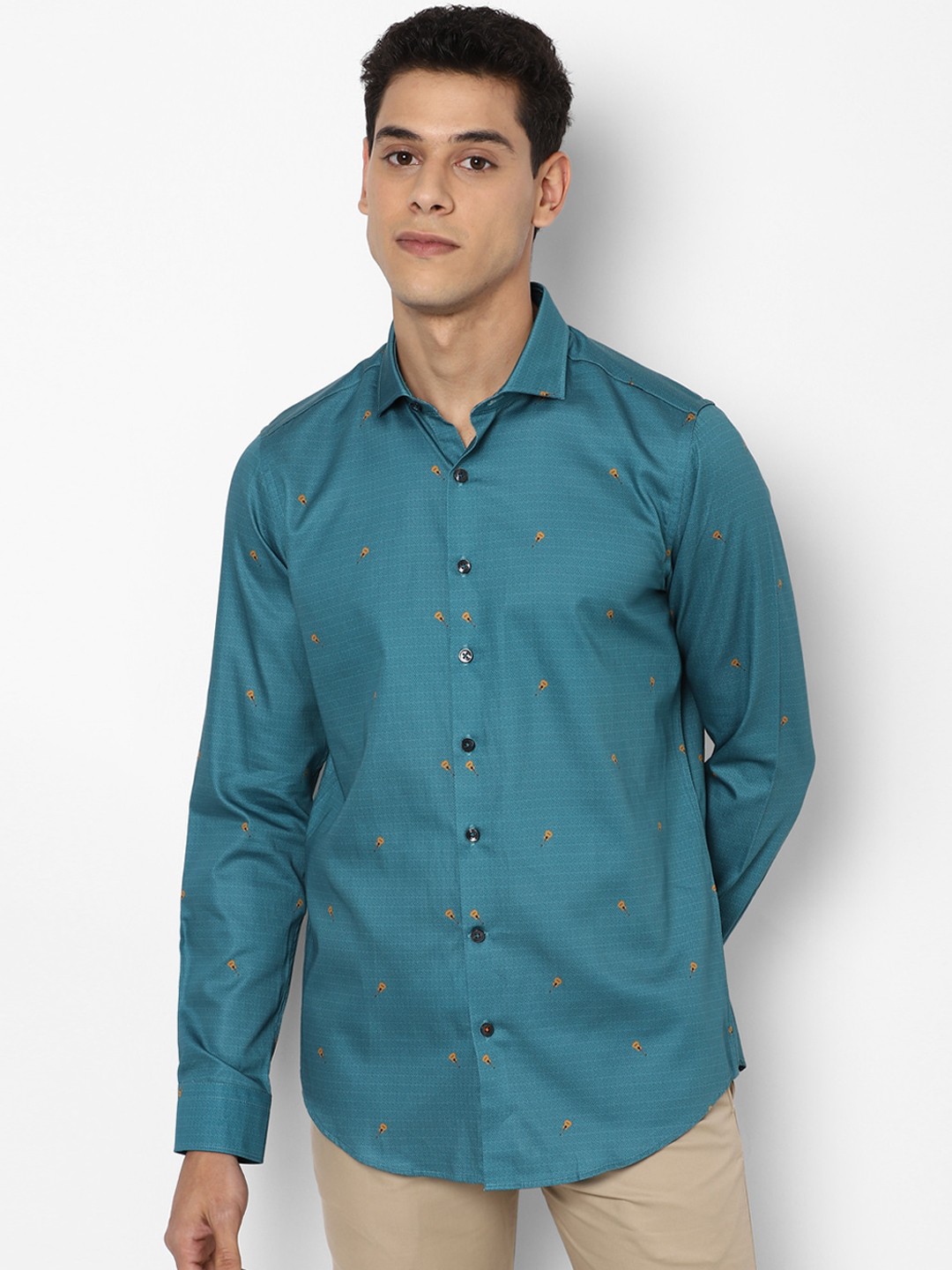 

SIMON CARTER LONDON Men Blue Slim Fit Opaque Printed Casual Shirt