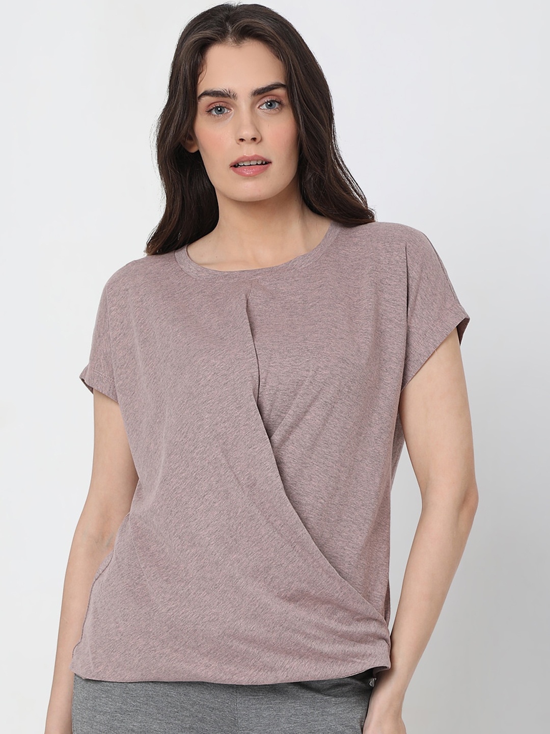 

Vero Moda Women Purple Solid Lounge T-shirt
