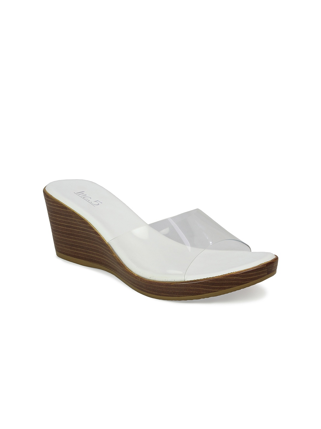 

Inc 5 Transparent & White Wedge Open Toe Heels