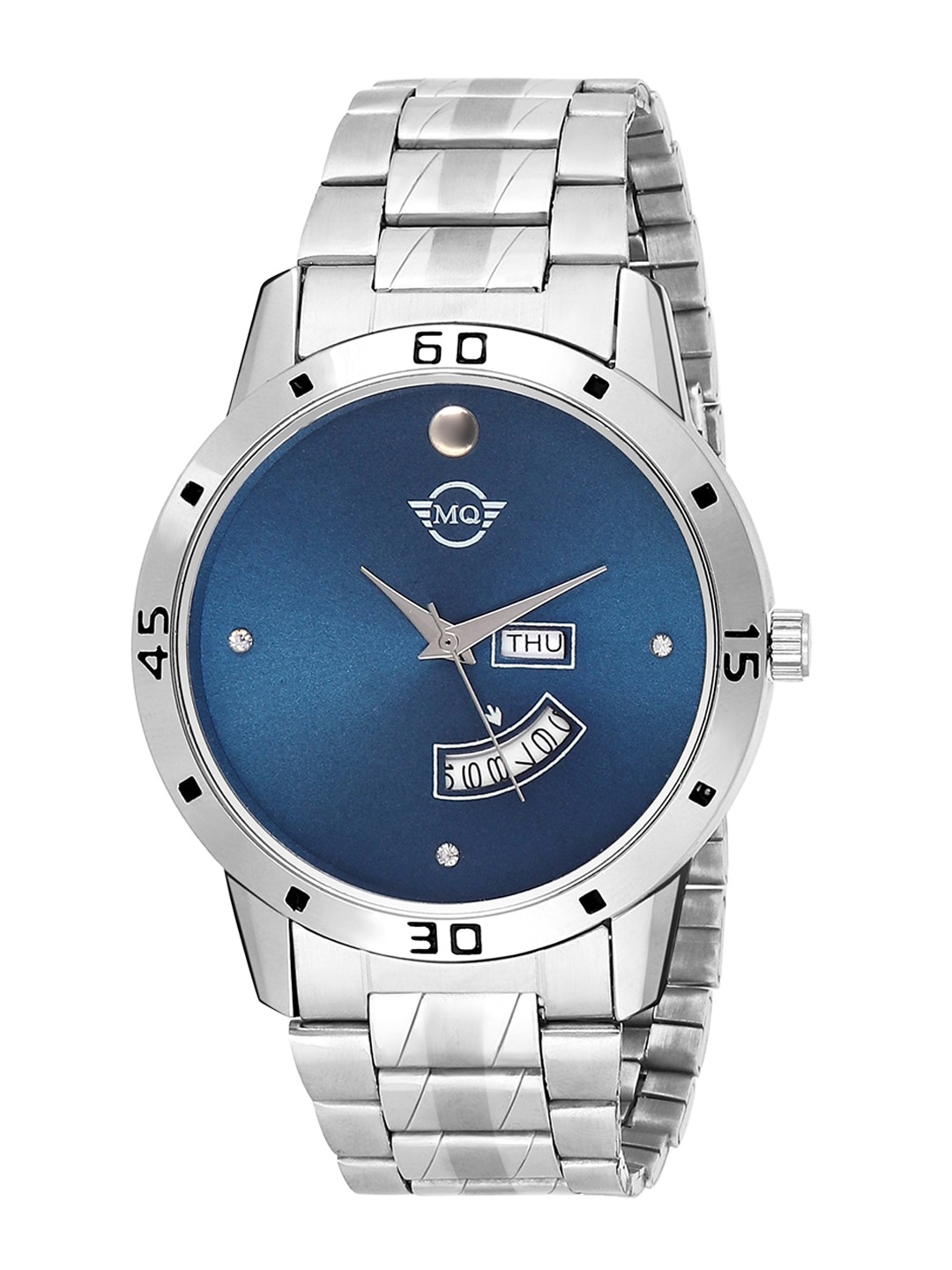 

MUTAQINOTI Men Blue & Silver Toned Stainless Steel Analogue Automatic Watch MQWT-TM180