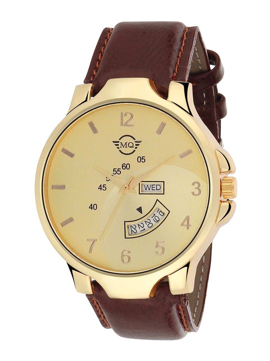 

MUTAQINOTI Men Gold & Brown Straps Analogue Automatic Watch MQWT-TM129