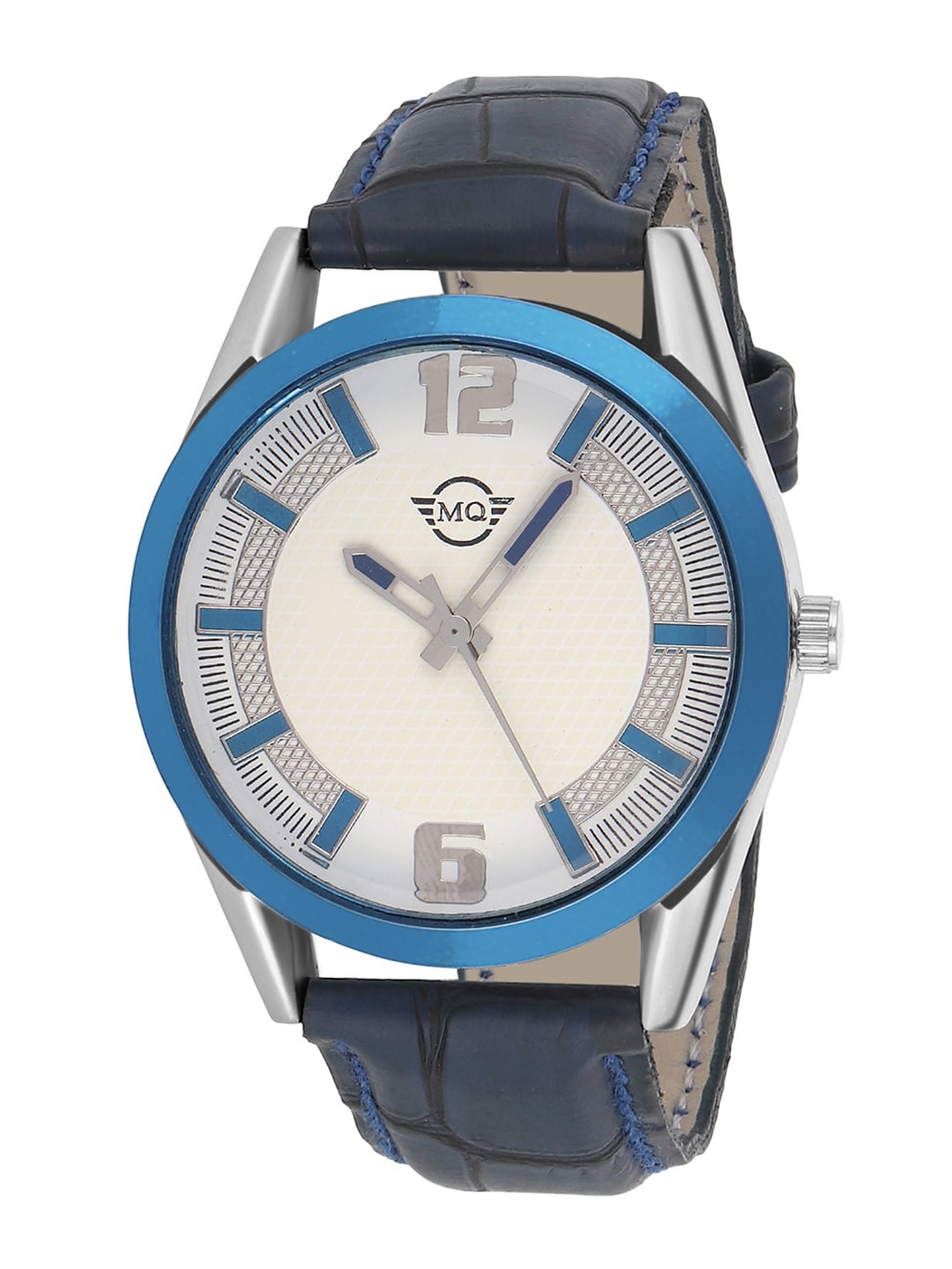 

MUTAQINOTI Men Silver-Toned Dial & Blue Straps Analogue Automatic Watch MQWT-TM256