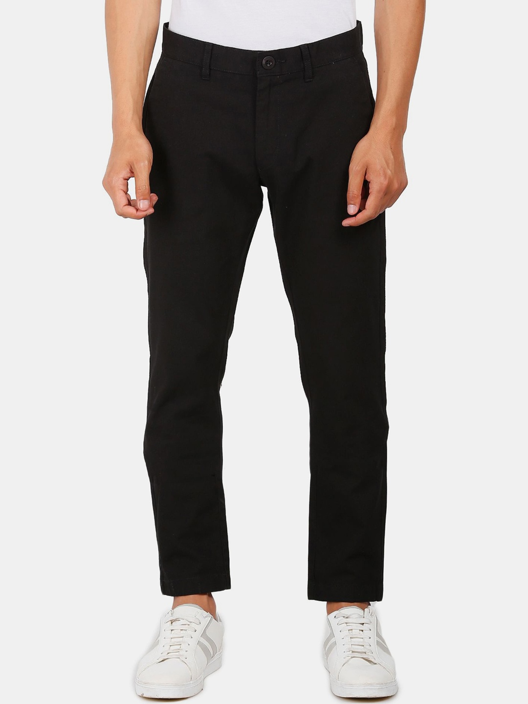 

Ruggers Men Black Slim Fit Cotton Regular Trousers