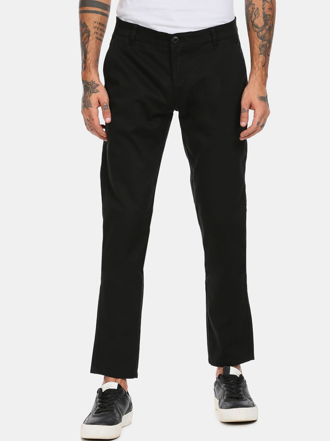 

Ruggers Men Black Cotton Regular Trousers