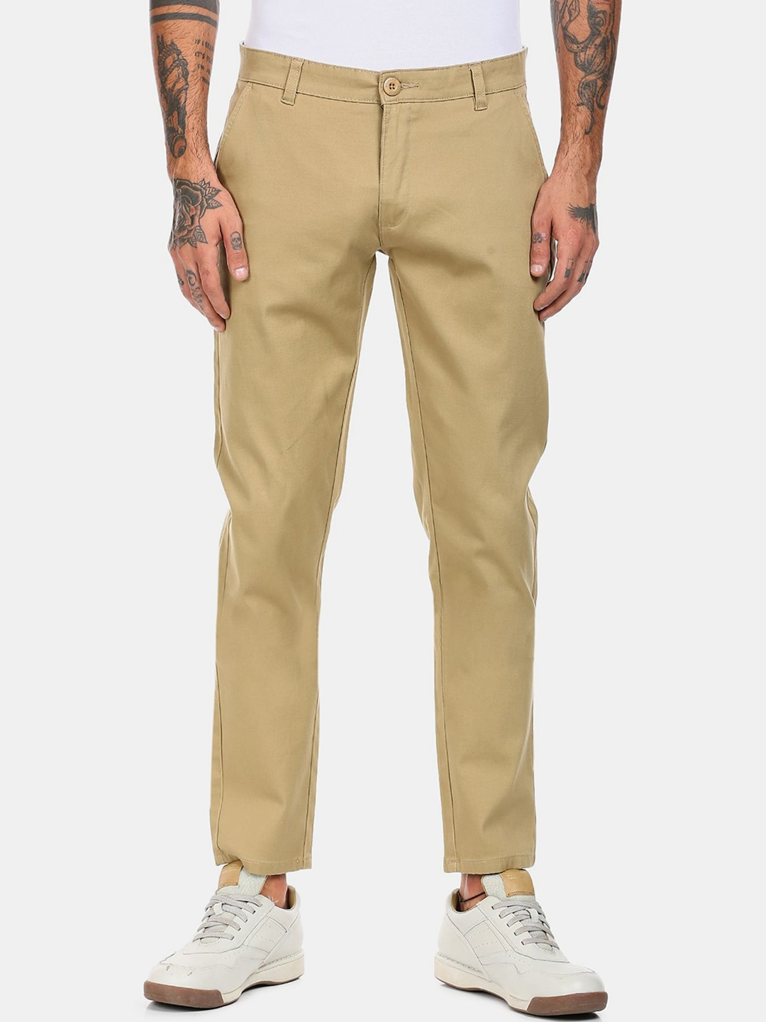 

Ruggers Men Beige Cotton Chinos