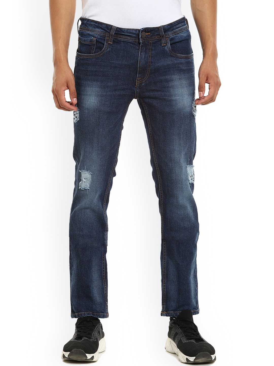 

Cherokee Men Blue Low Distress Heavy Fade Jeans