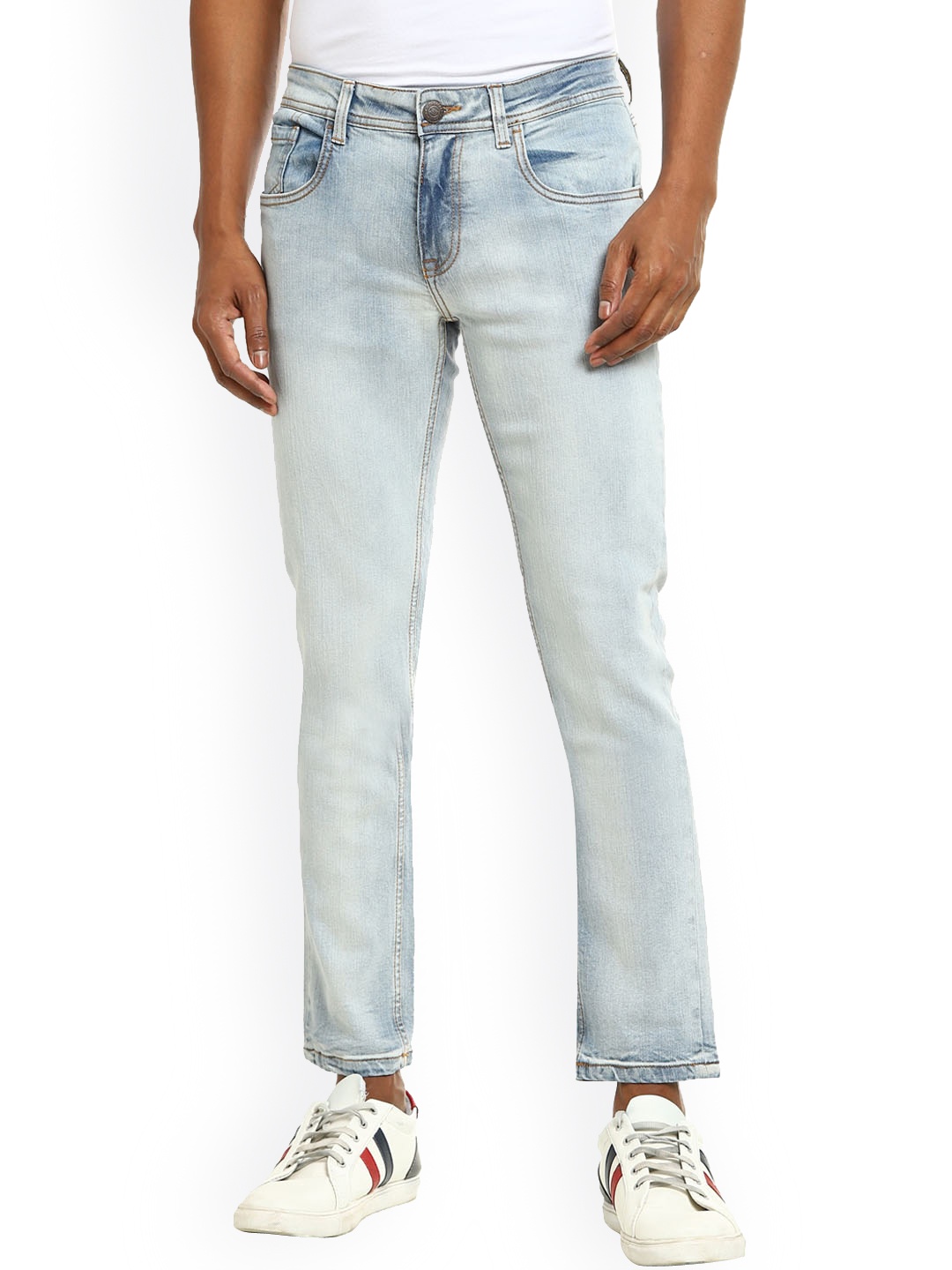 

Cherokee Men Blue Slim Fit Low Distress Heavy Fade Jeans