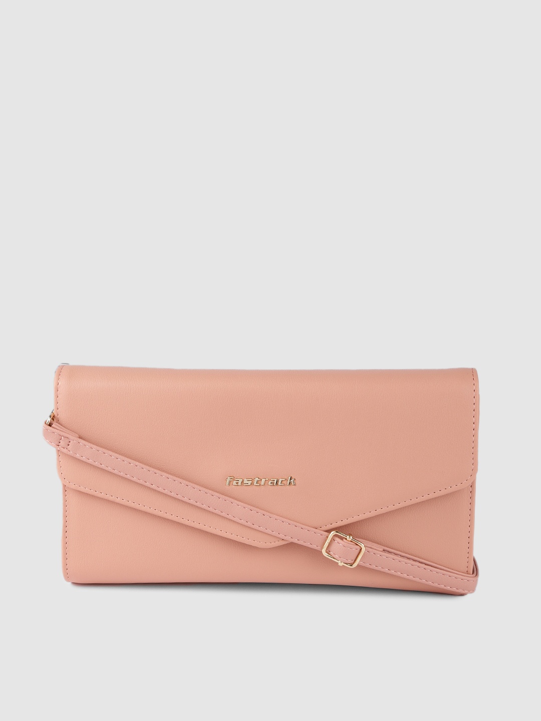 

Fastrack Nude-Coloured Structured Sling Bag