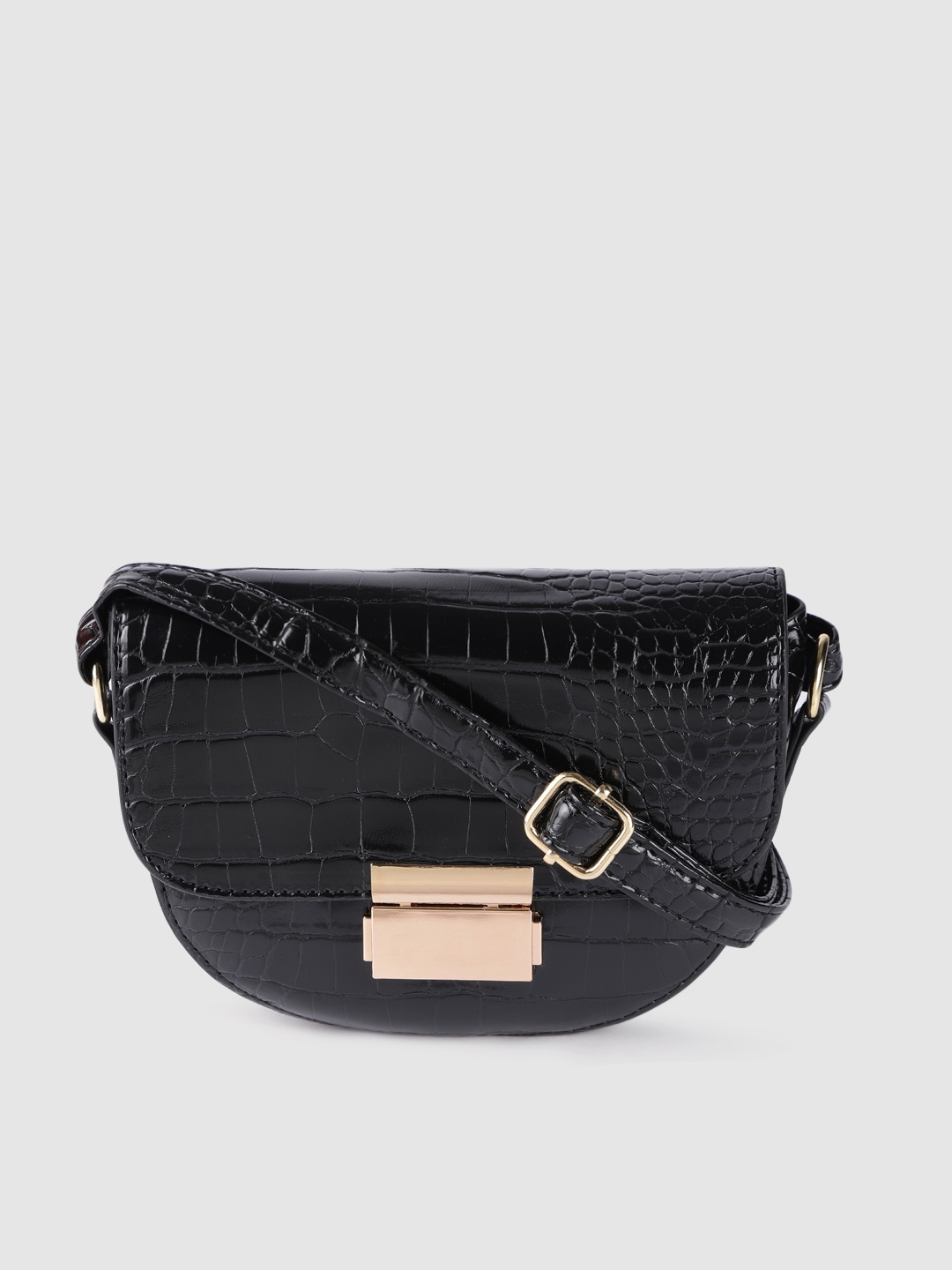 

Fastrack Black Textured Sling Bag