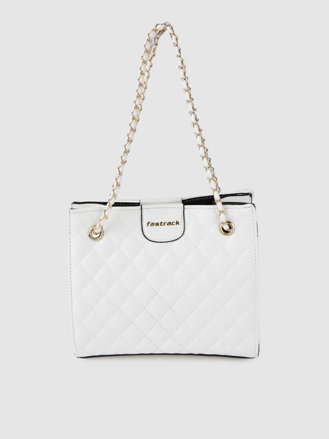 

Fastrack White PU Structured Shoulder Bag with Quilted