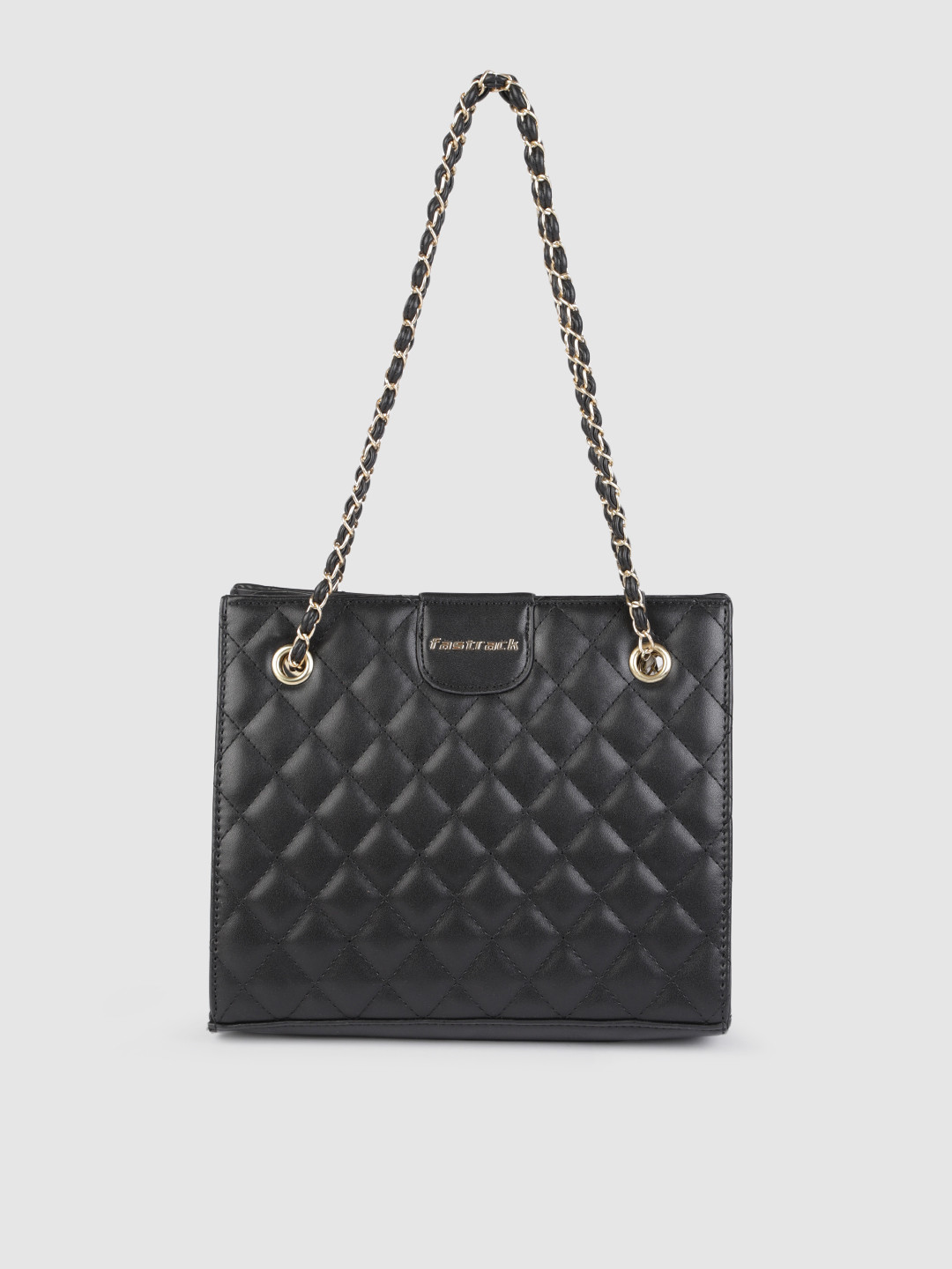 

Fastrack Women Black Solid Quilted Shoulder Bag