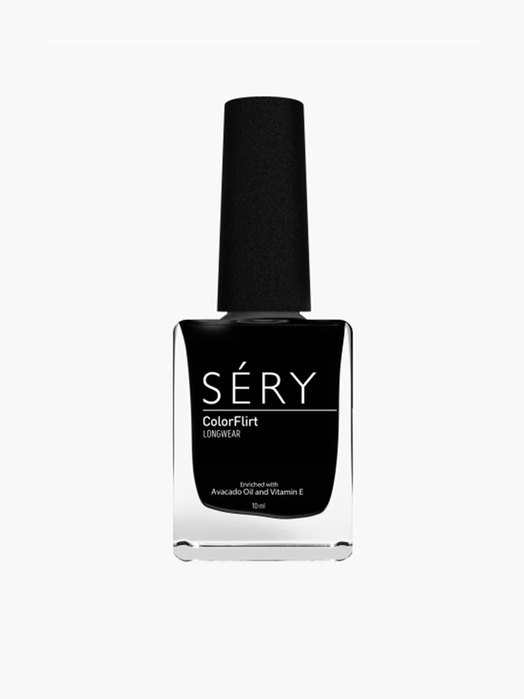 

SERY Color Flirt Longwear Nail Paint with Avocado Oil & Vitamin E - Charcoal Black