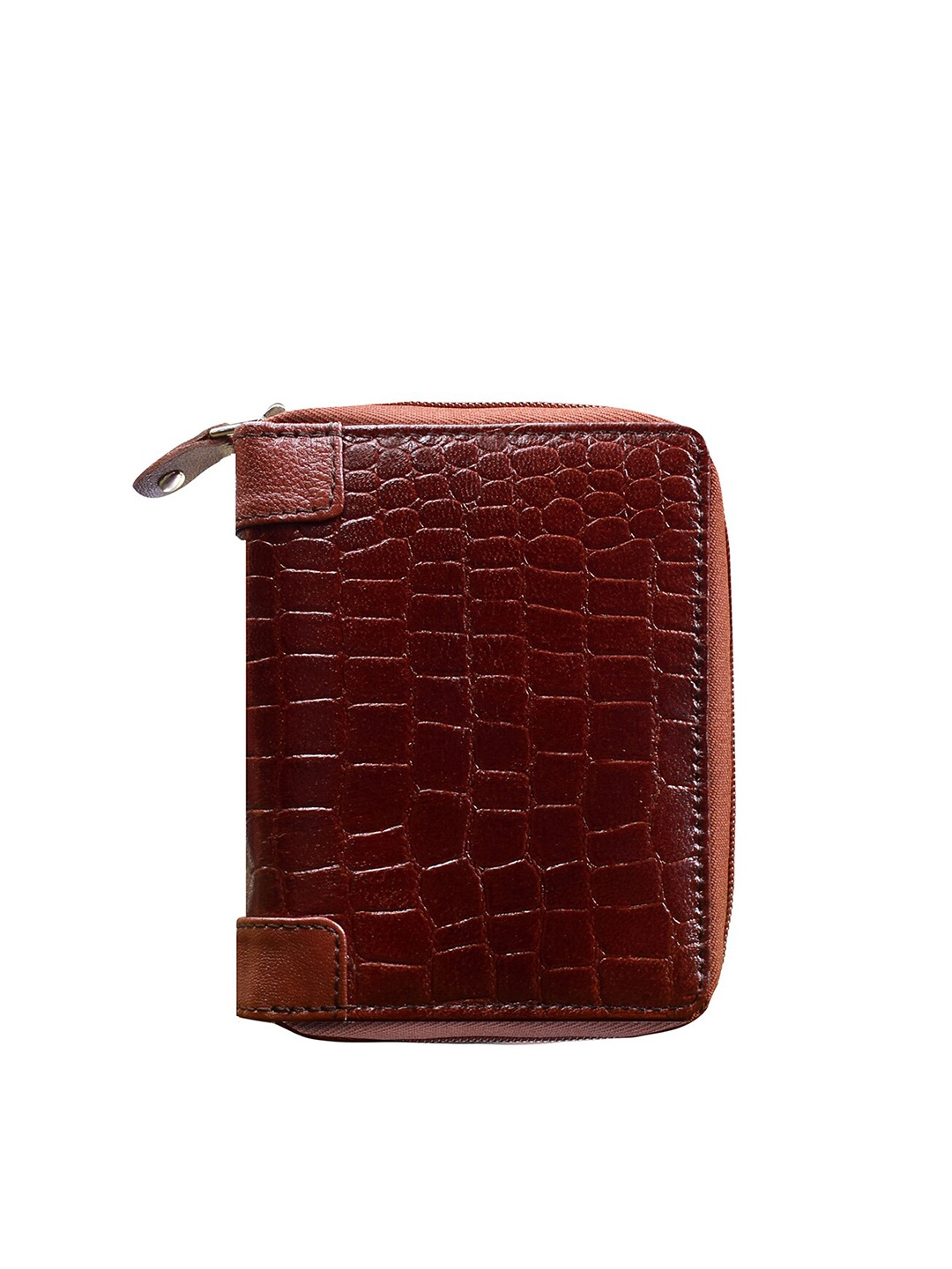 

ABYS Unisex Brown Animal Textured Leather Card Holder