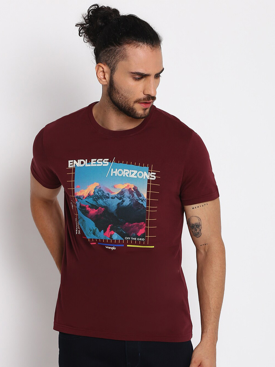 

Wrangler Men Maroon Typography Printed Pockets T-shirt