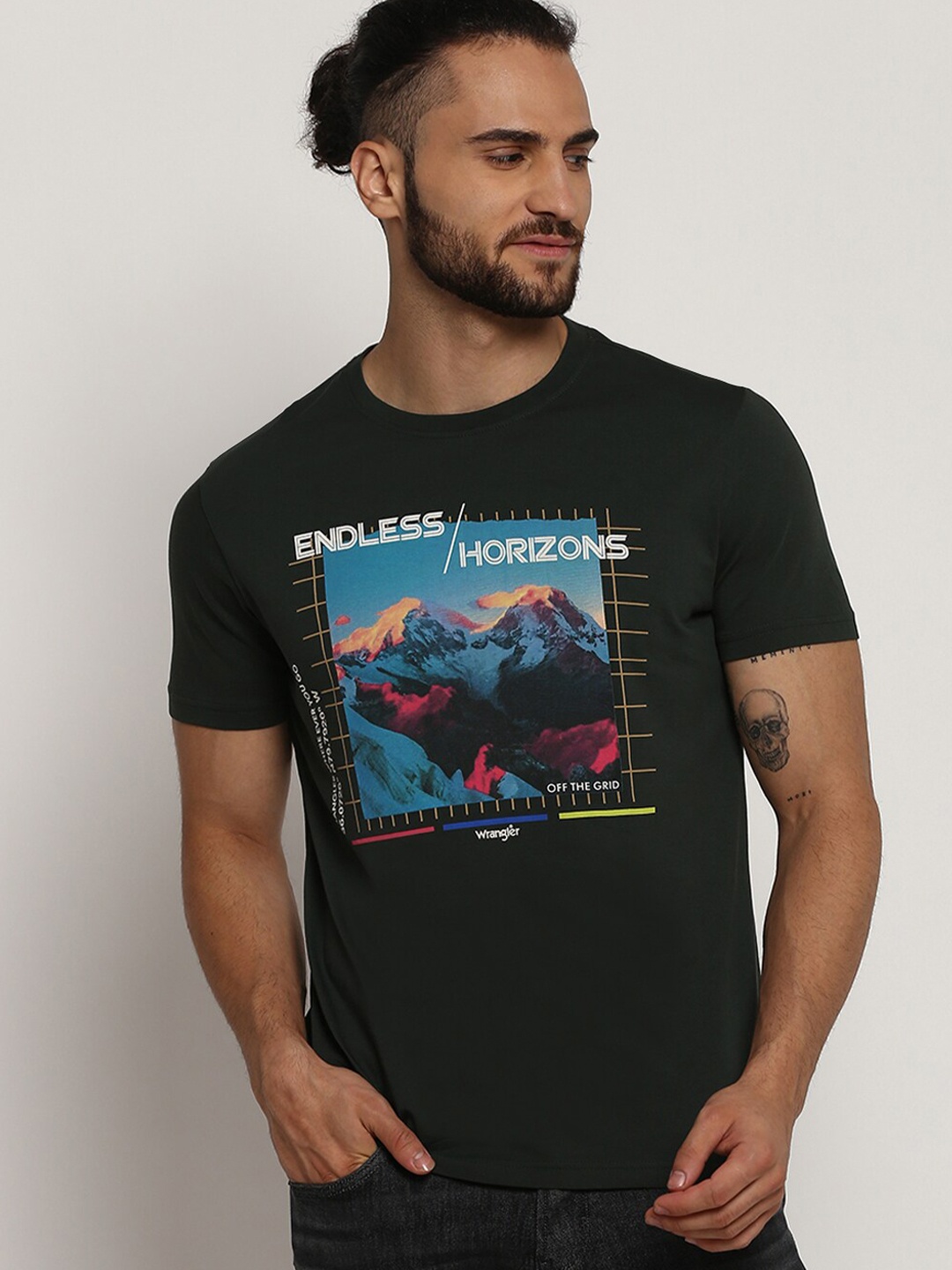 

Wrangler Men Green Printed T-shirt