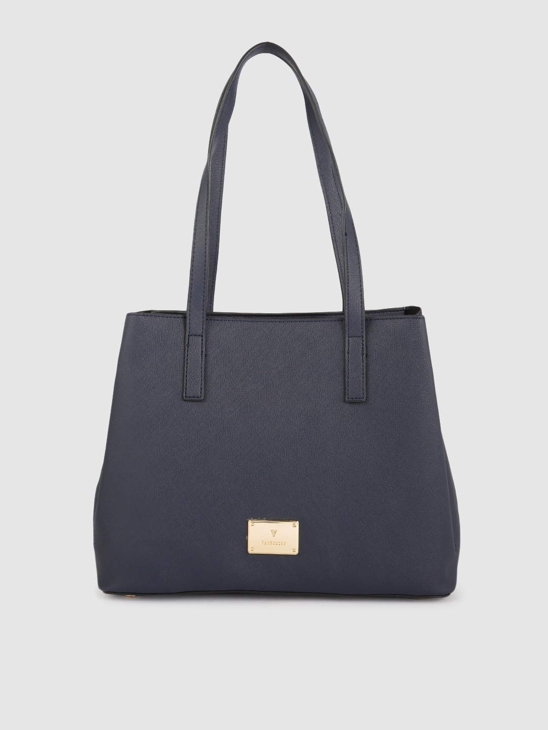 

Van Heusen Women Navy Blue Solid Structured Shoulder Bag