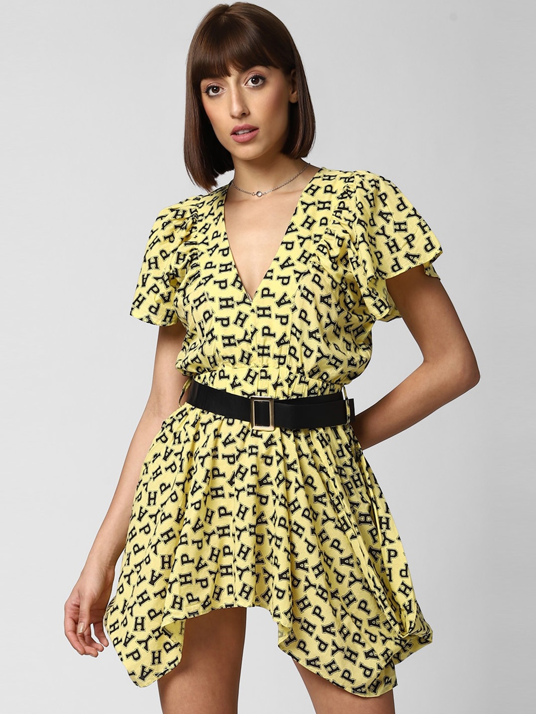 

FOREVER 21 Yellow Floral Mini Dress