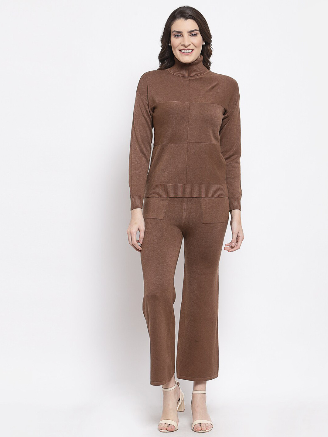 

Mafadeny Women Brown Top with Trousers