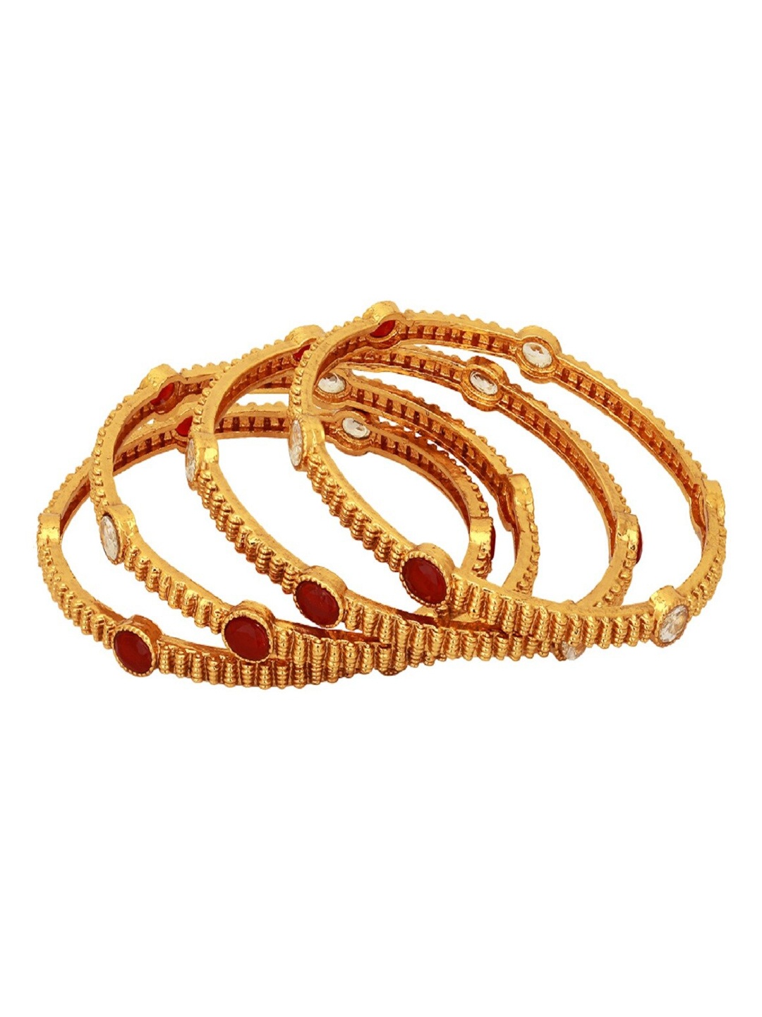 

Adwitiya Collection Set Of 4 24CT Gold-Plated Handcrafted Bangles