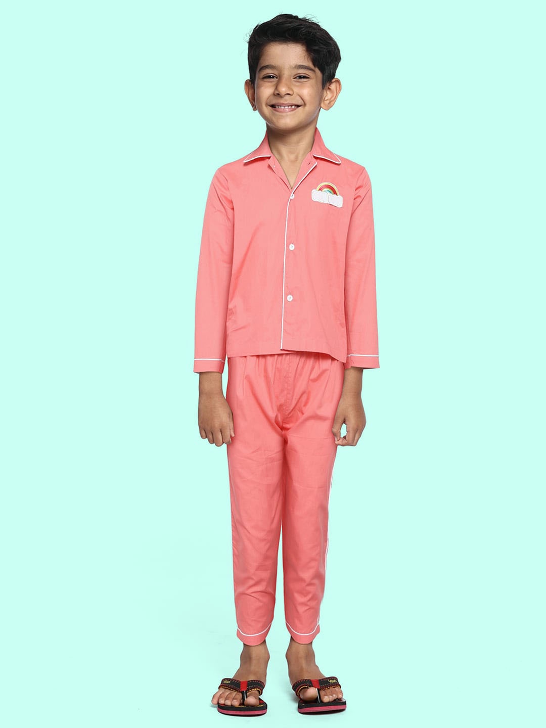 

YK Unisex Kids Coral Pink Night suit