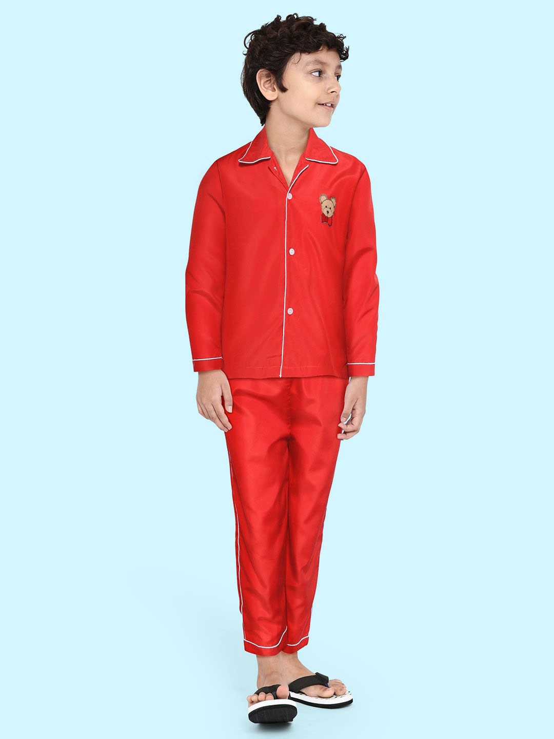 

YK Unisex Kids Red Night suit
