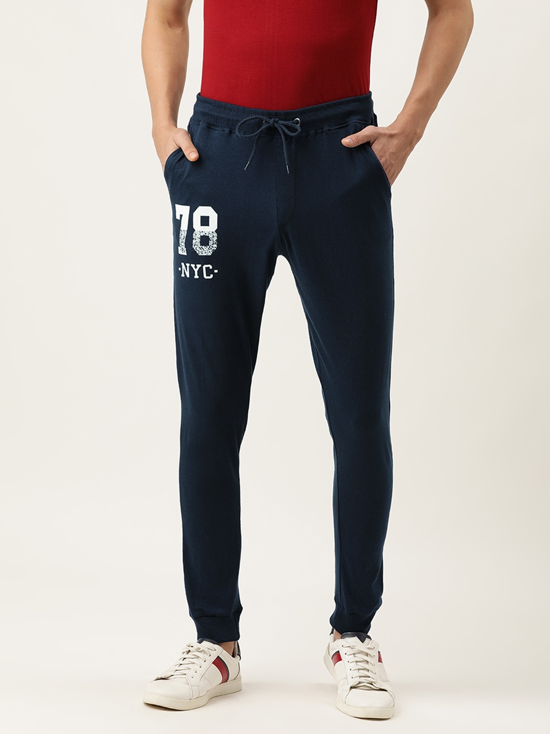 

Urban Dog Men Navy Blue Cotton Knitted Track Pant