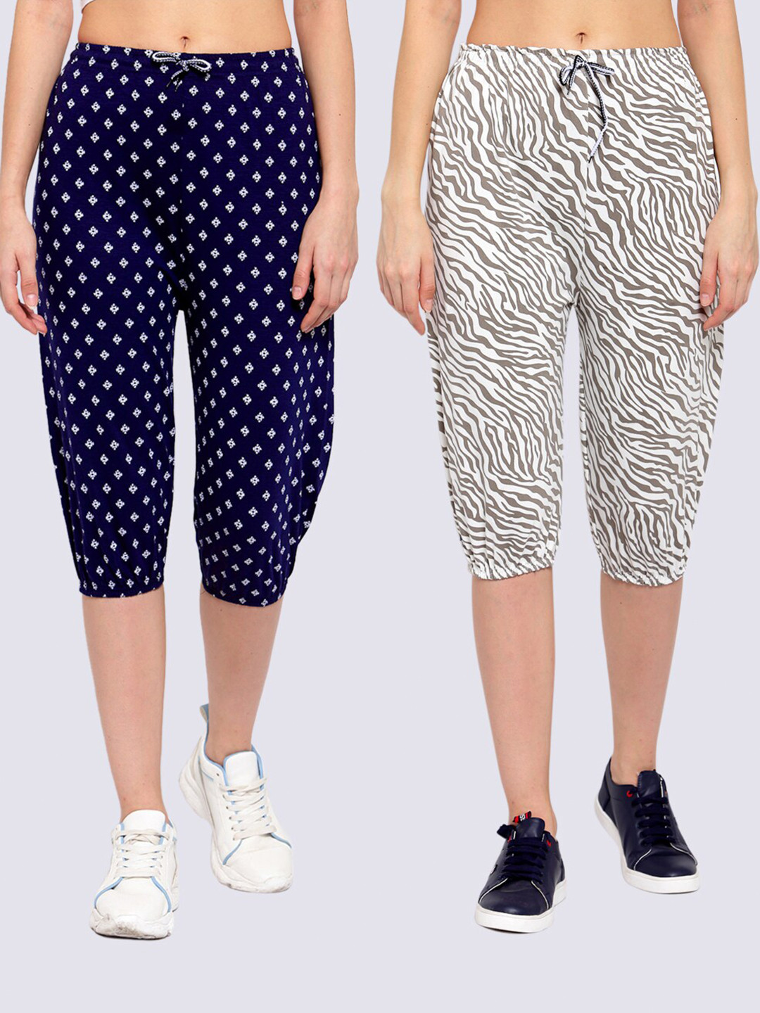 

KLOTTHE Women Set of 2 Multi Printed Cotton Capris