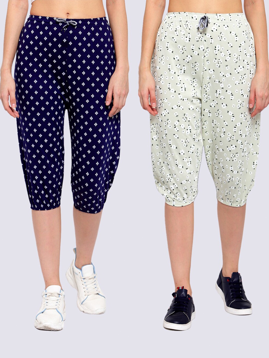 

KLOTTHE Pack Of 2 Women Multicoloured Printed Capris, Multi