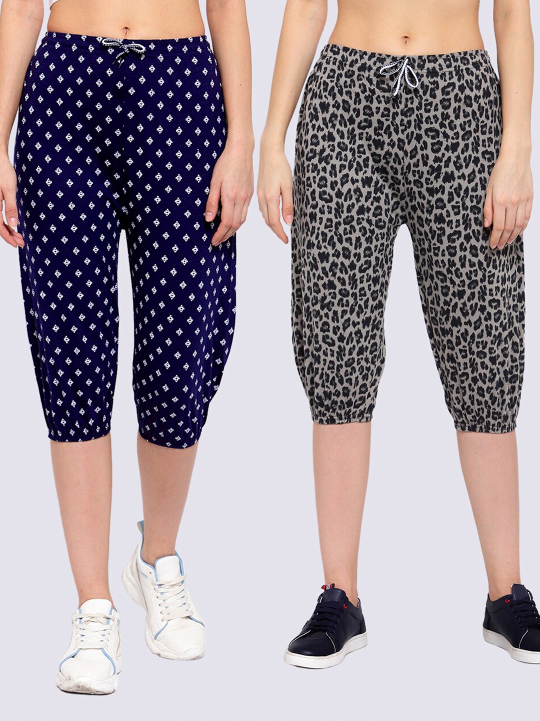 

KLOTTHE Women Multicoloured Pack of 2 Printed Capris, Multi