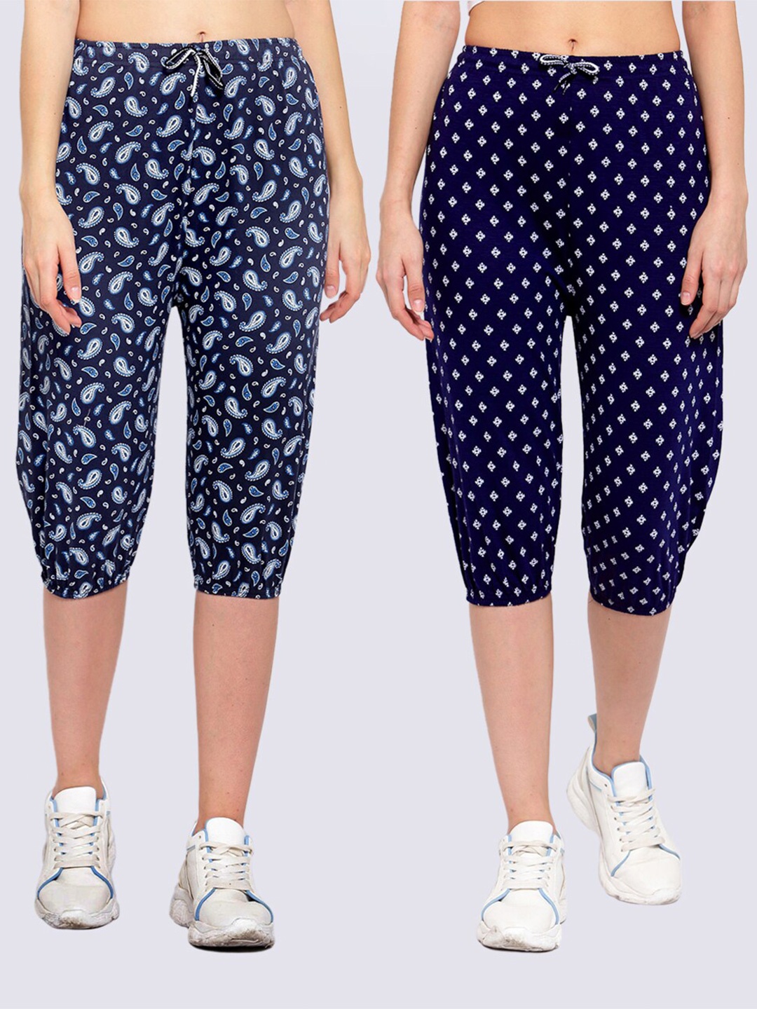 

KLOTTHE Pack Of 2 Women Multicoloured Printed Capris, Multi