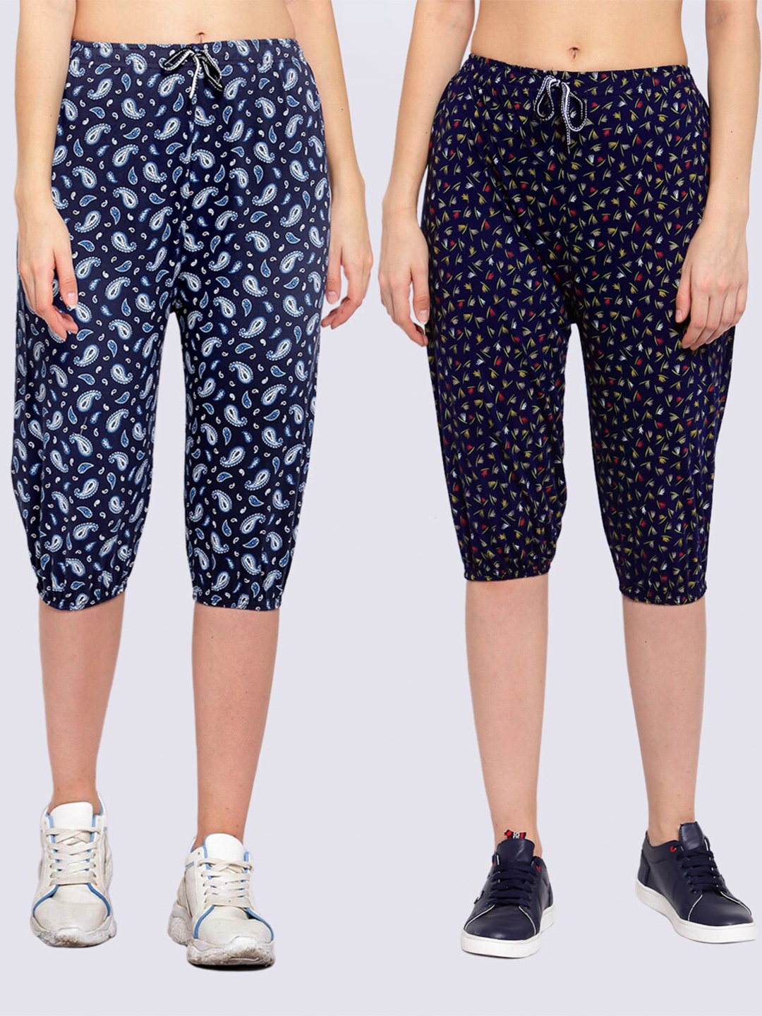 

KLOTTHE Women Multicoloured Pack of 2 Printed Capris, Multi