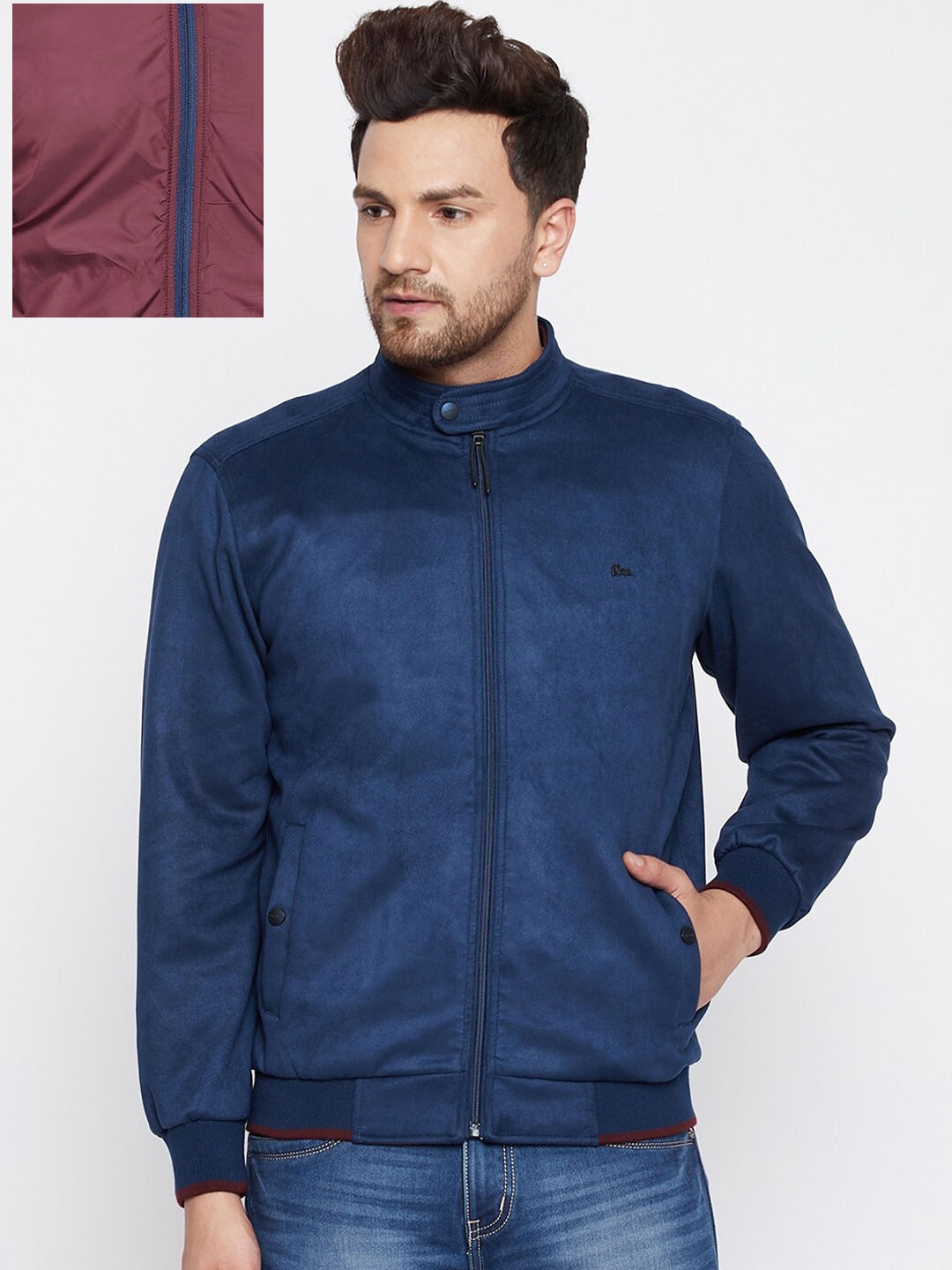 

Okane Men Blue Reversible Padded Jacket