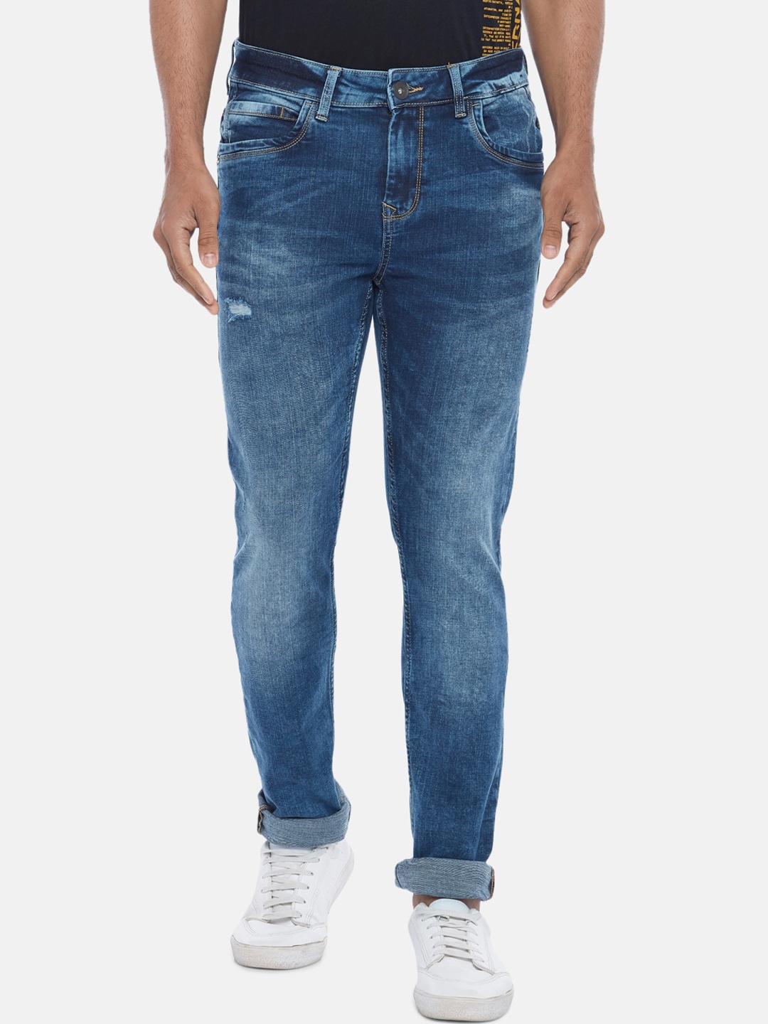 

SF JEANS by Pantaloons Men Blue Low-Rise Heavy Fade Jeans