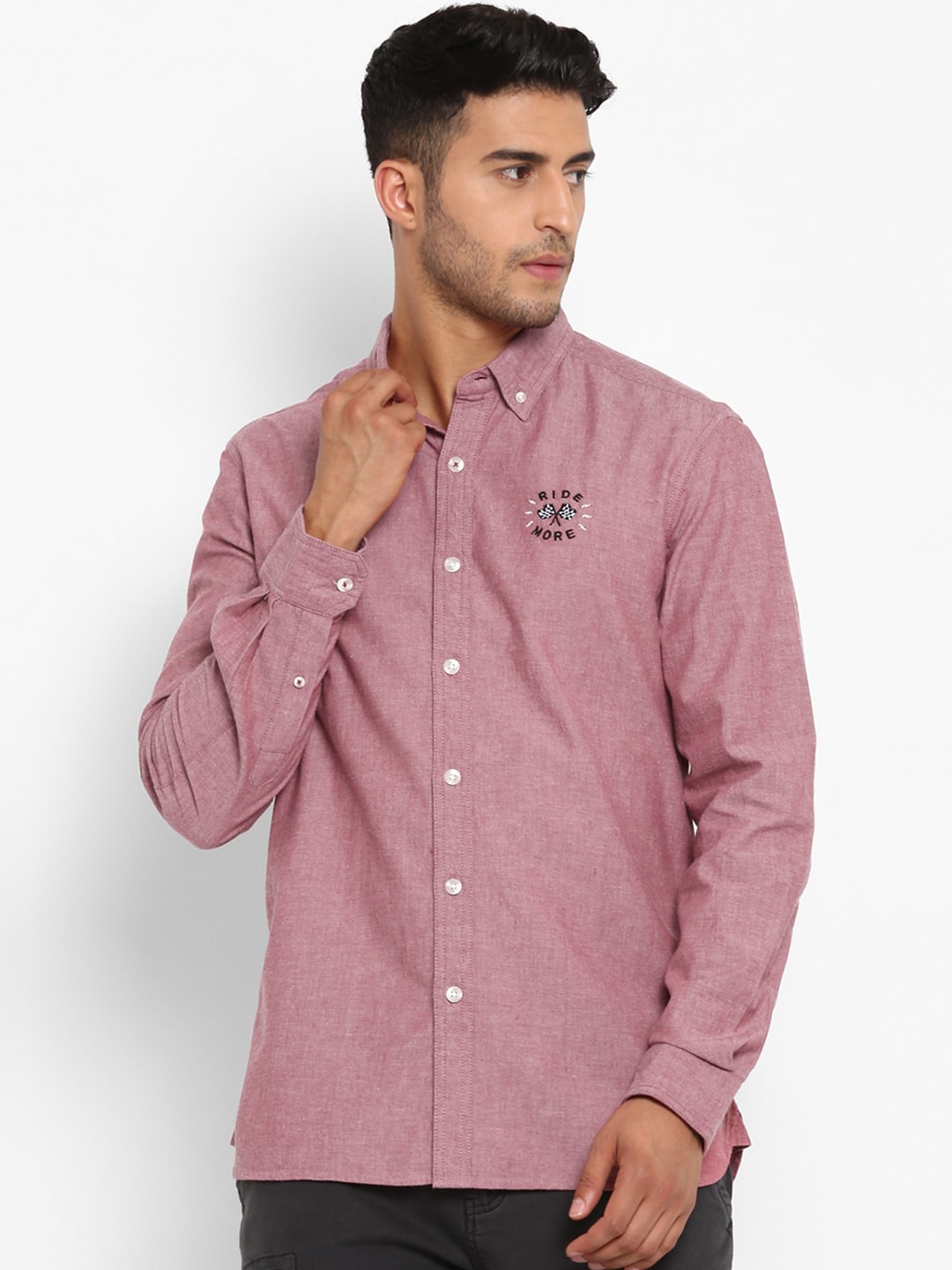 

Royal Enfield Men Pink Opaque Casual Shirt