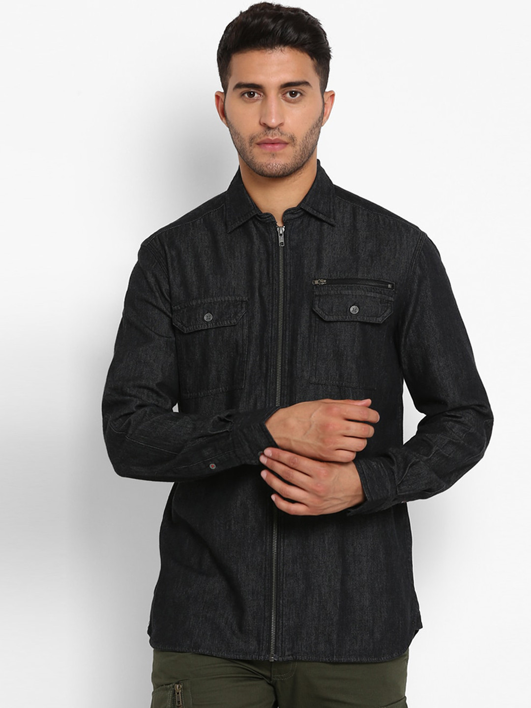 

Royal Enfield Men Charcoal Opaque Casual Shacket