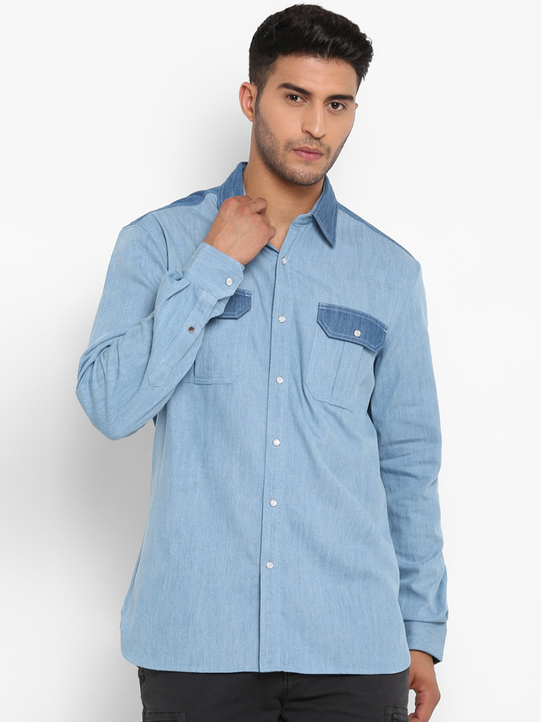 

Royal Enfield Men Blue Opaque Casual Shirt