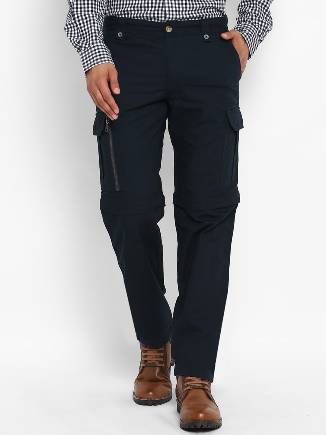 

Royal Enfield Men Navy Blue Cargos Trousers