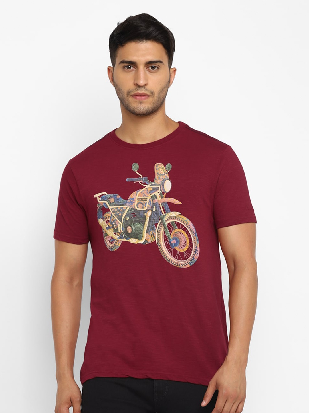 

Royal Enfield Men Maroon Biker Printed T-shirt