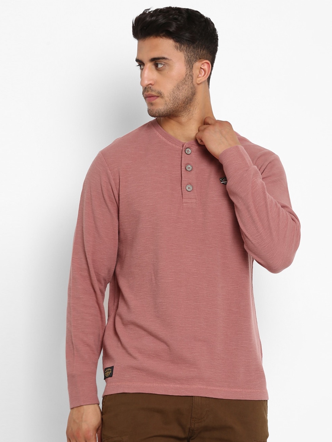 

Royal Enfield Men Red Henley Neck T-shirt