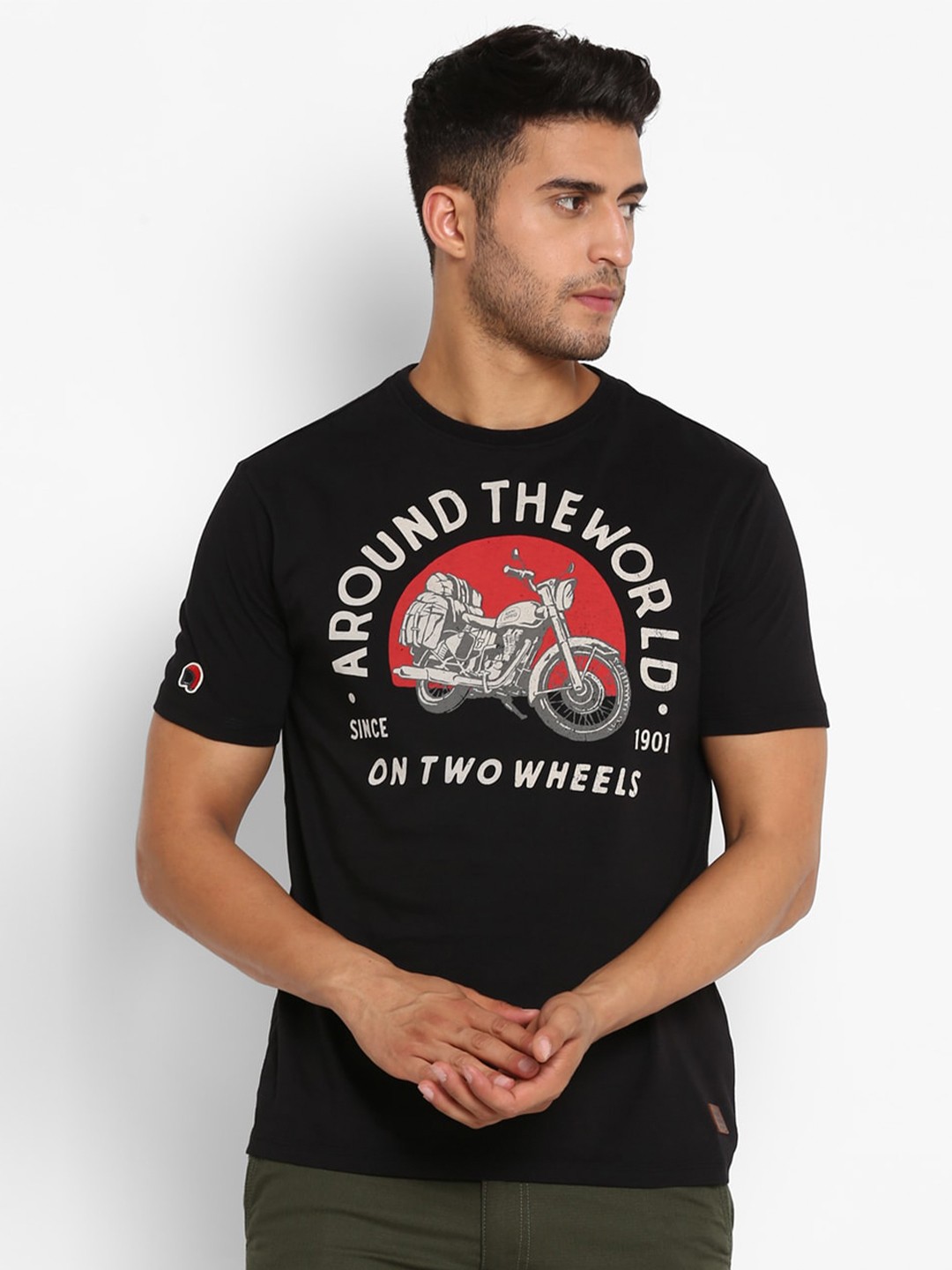 

Royal Enfield Men Black & Red Printed T-shirt
