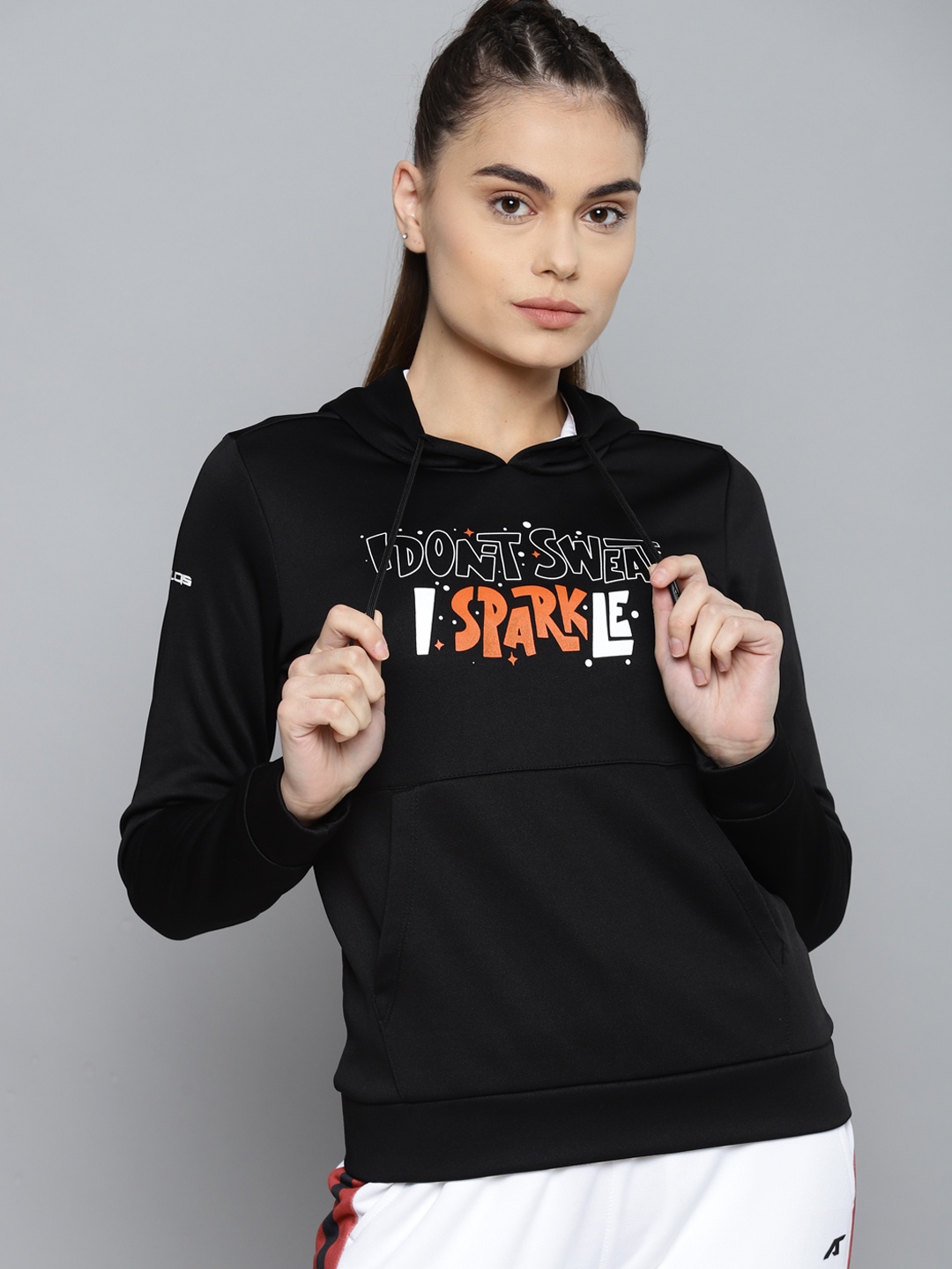 

Alcis Women Black Hooded Sweatshirt