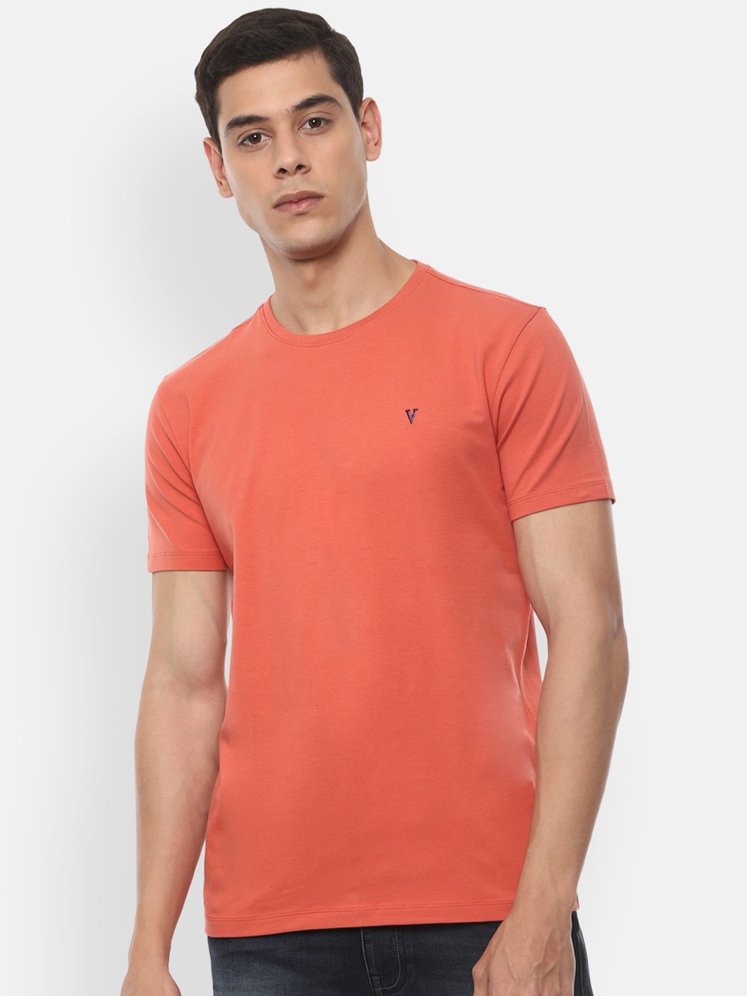 

VAN HEUSEN DENIM LABS Men Orange T-shirt
