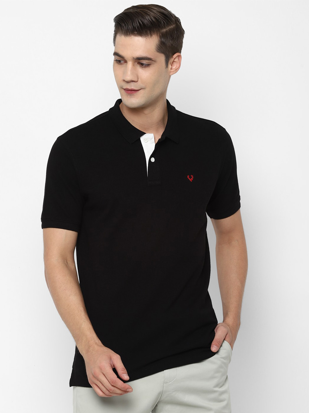 

Allen Solly Men Black Polo Collar T-shirt