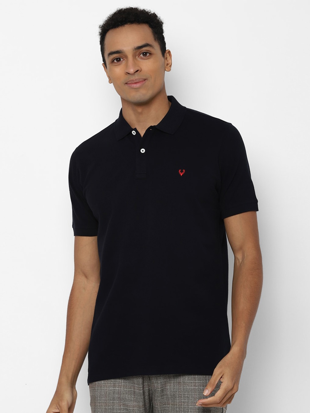 

Allen Solly Men Black Polo Collar T-shirt