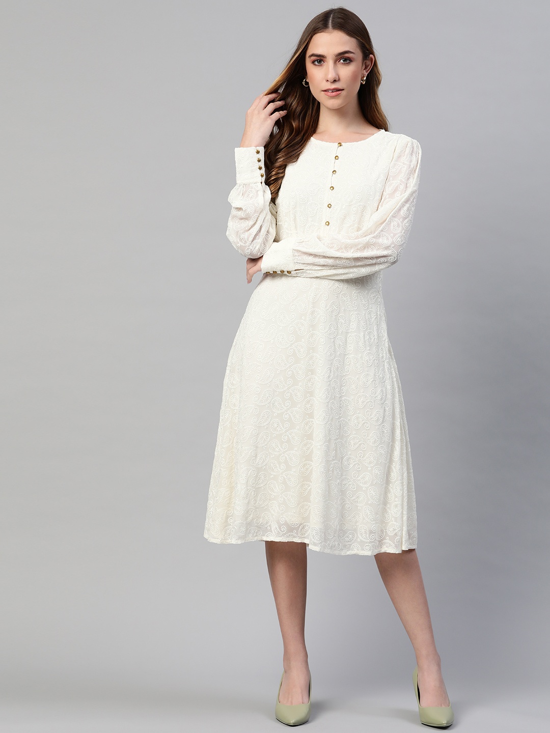 

Marks & Spencer Beige Floral Layered Dress