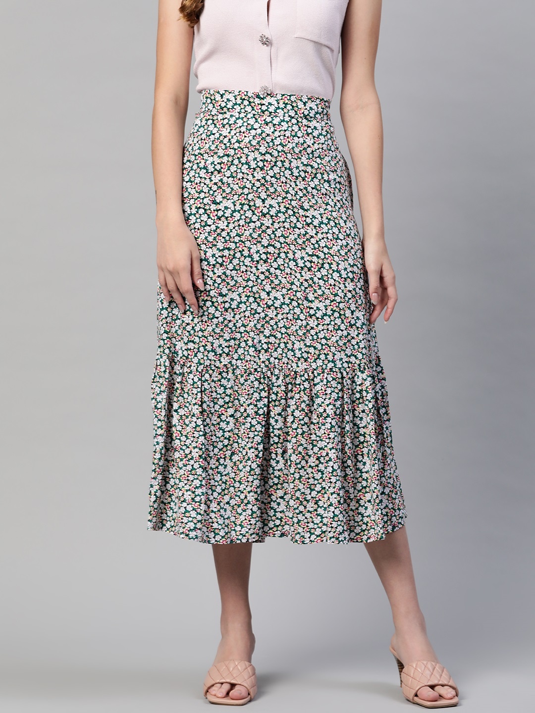 

Marks & Spencer Women Multi-Coloured A-Line Skirt with Flared Hem