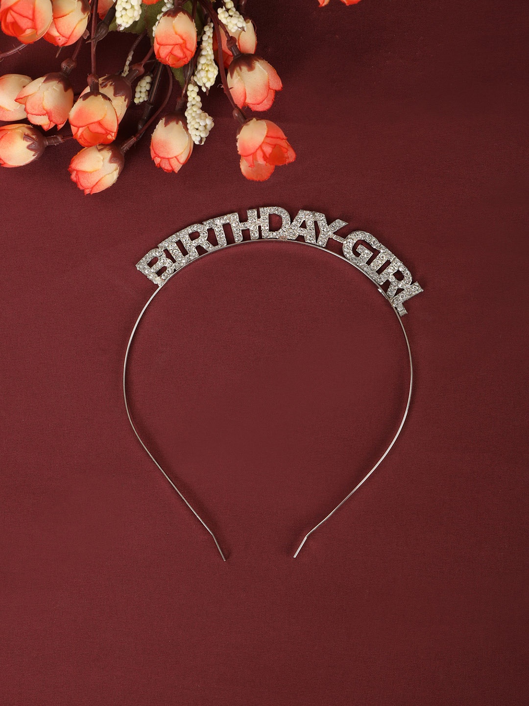 

AccessHer Women Silver-Toned Birthday Girl Embellished Hairband