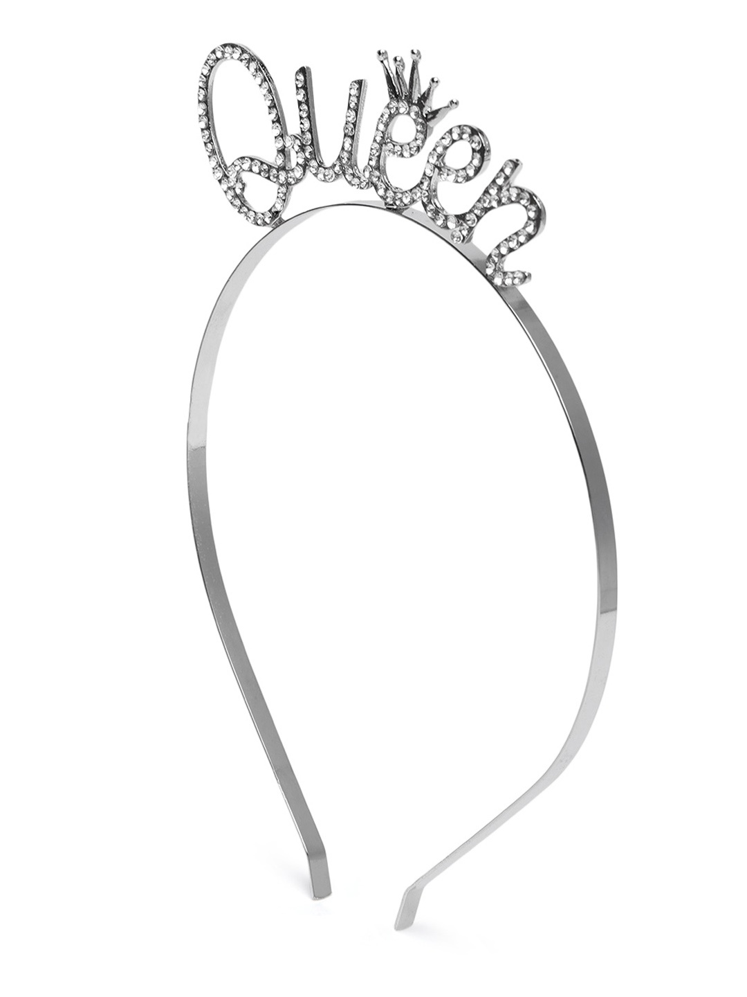 

AccessHer Women Silver-Toned Queen Crown Embellished Hairband